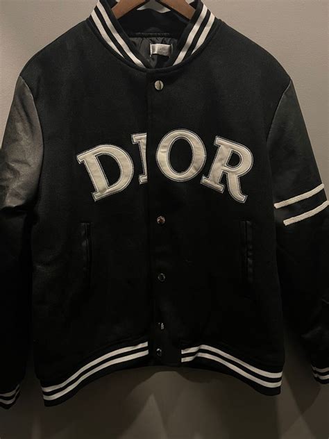 dior college jacke|christian Dior varsity jacket.